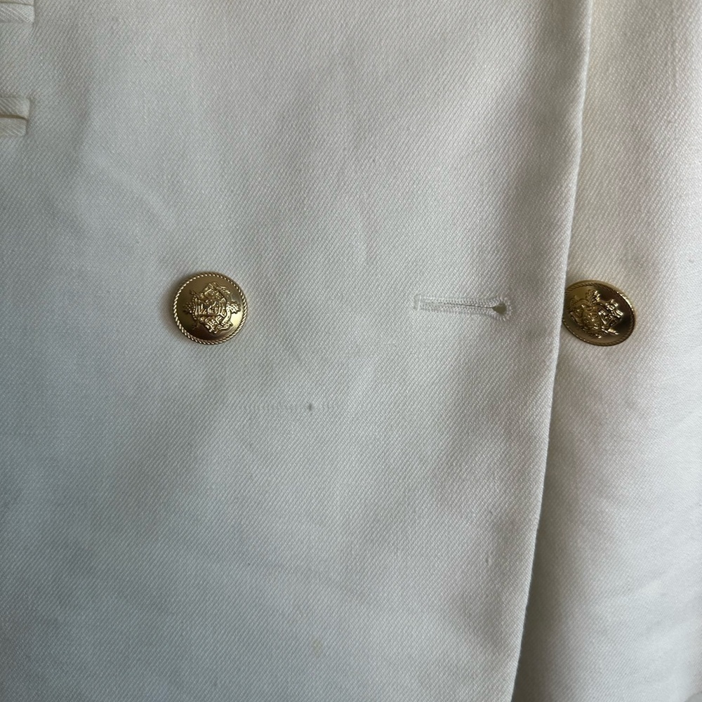J.Crew Size 8 White Bristol Double Breasted Blazer In Stretch Linen Blend - Picture 5 of 6